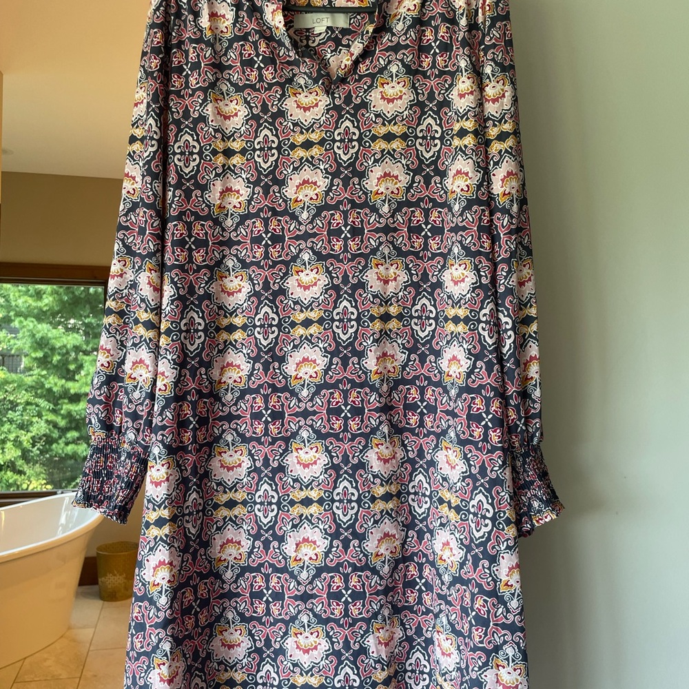 LOFT Multicolor Long Sleeve Dress